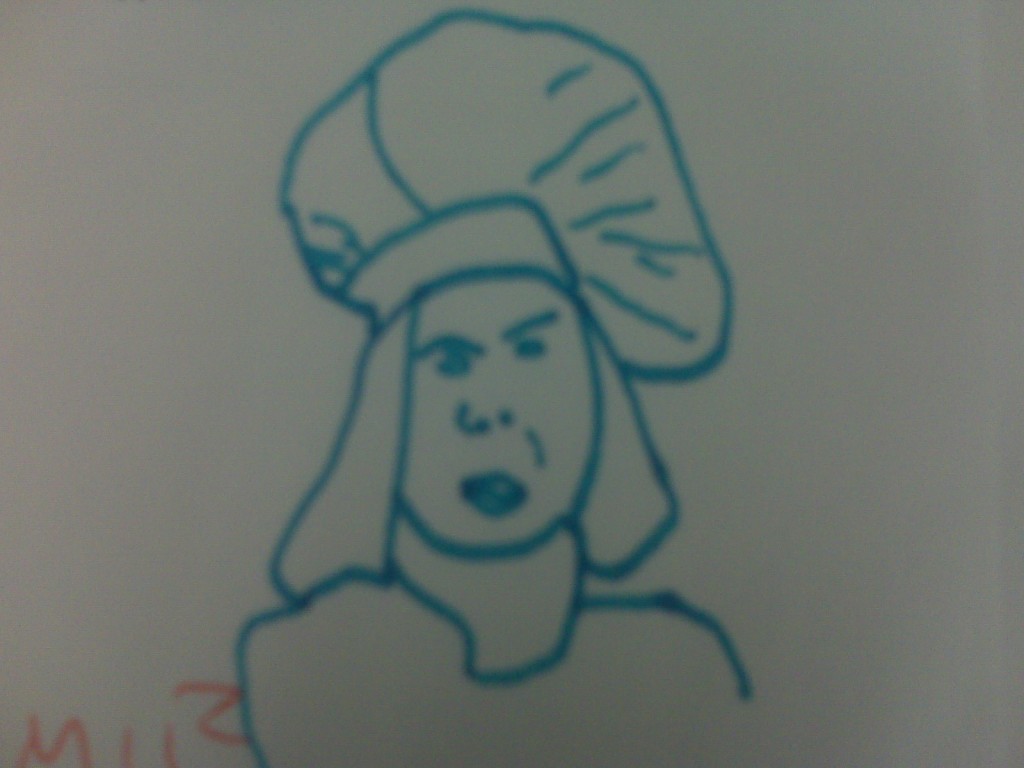 Sylvia, c 2009, medium: sharpie/yellow notepad