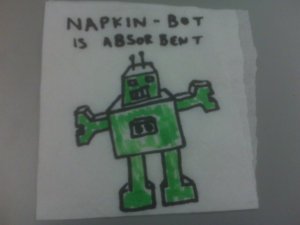 Napkin-bot is absorbent