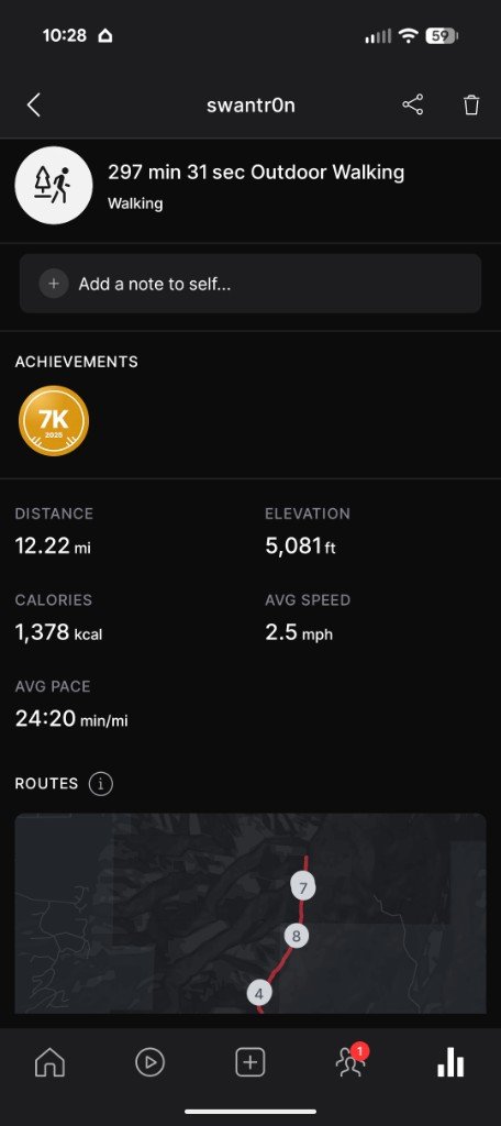 Peloton outdoor walking stats