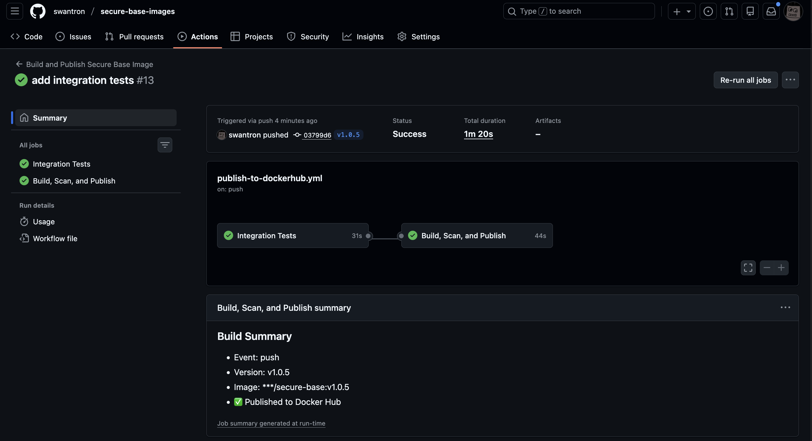 CI workflow running tests and build