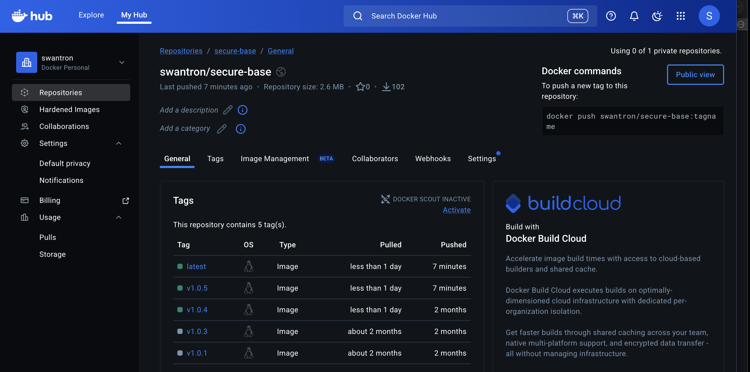 Published to Docker Hub with latest and version tags