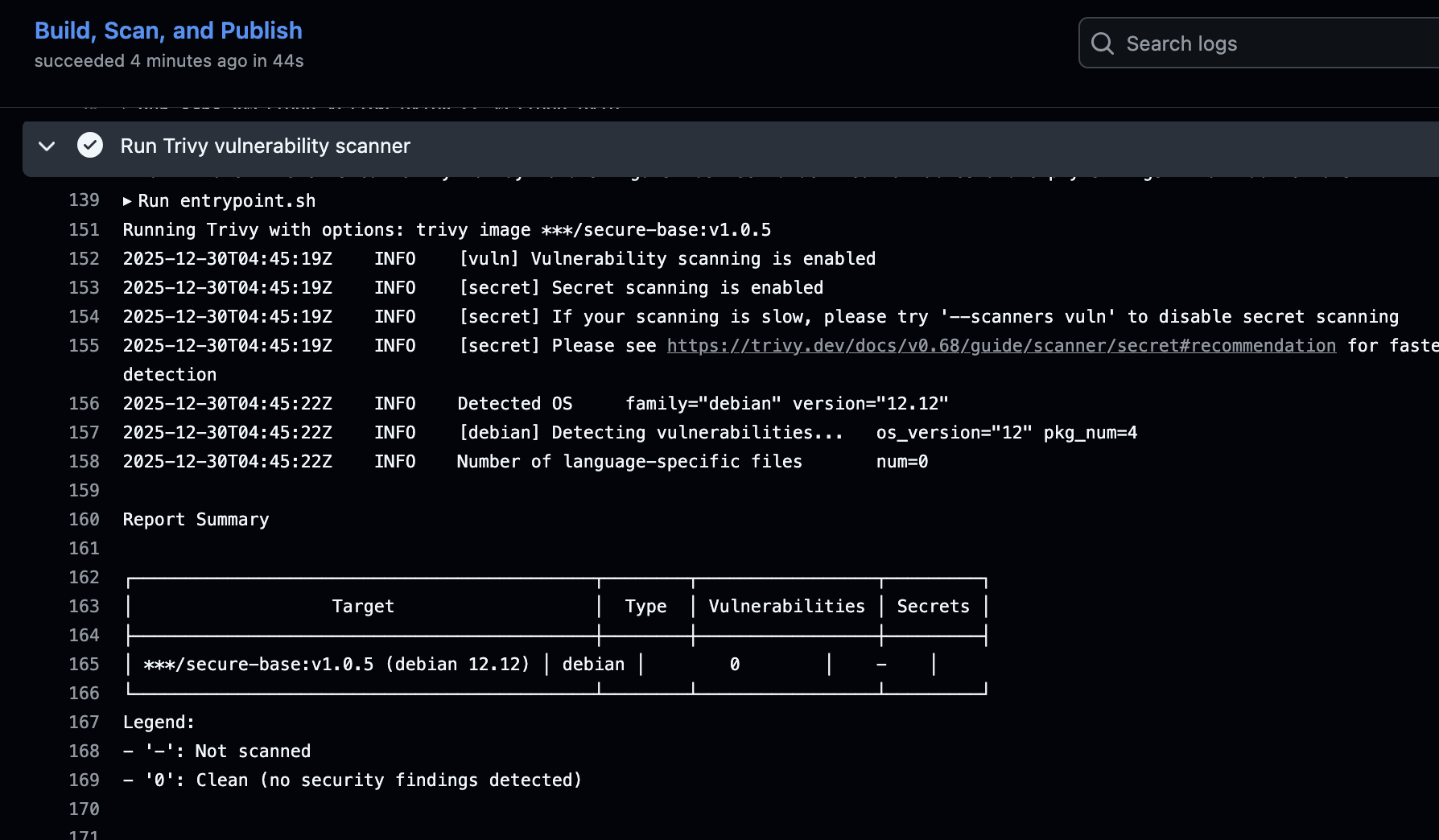 Clean Trivy scan - zero vulnerabilities