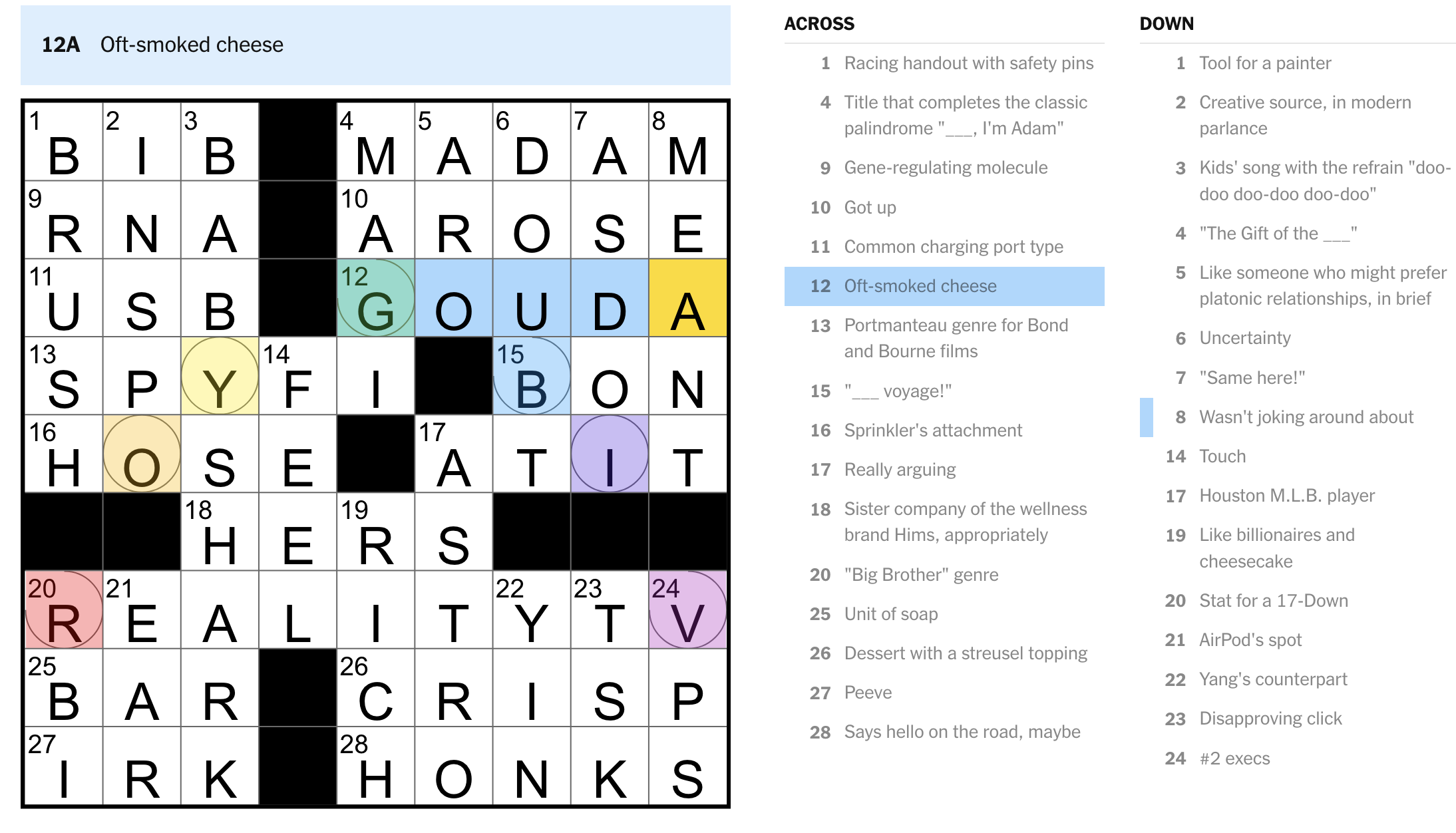 Completed Midi puzzle grid