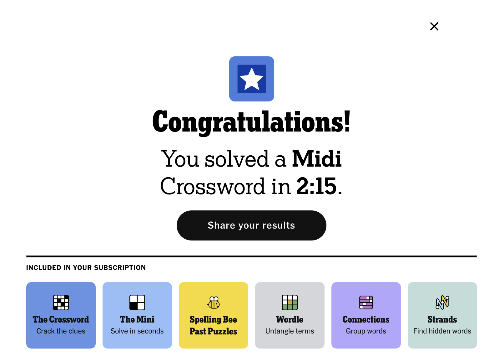Solved the Midi in 2:15