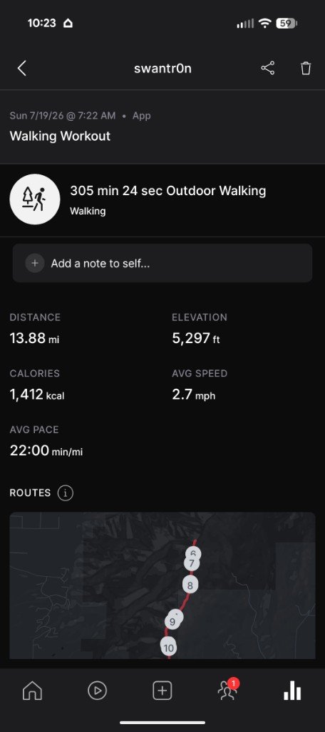 Peloton outdoor walking stats