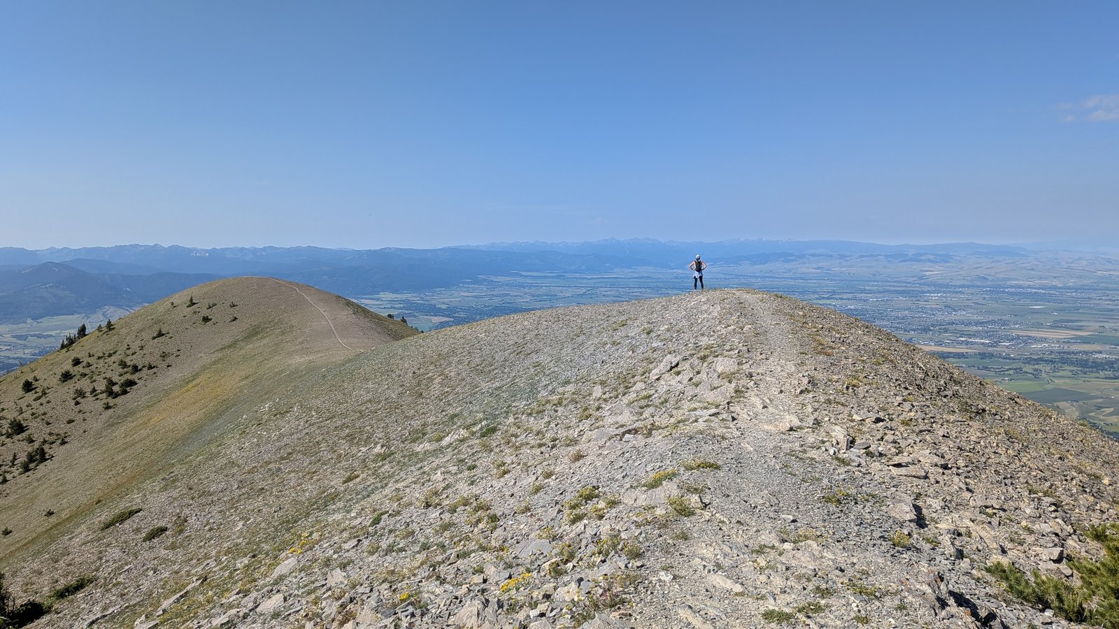looking back down the ridge past the register box